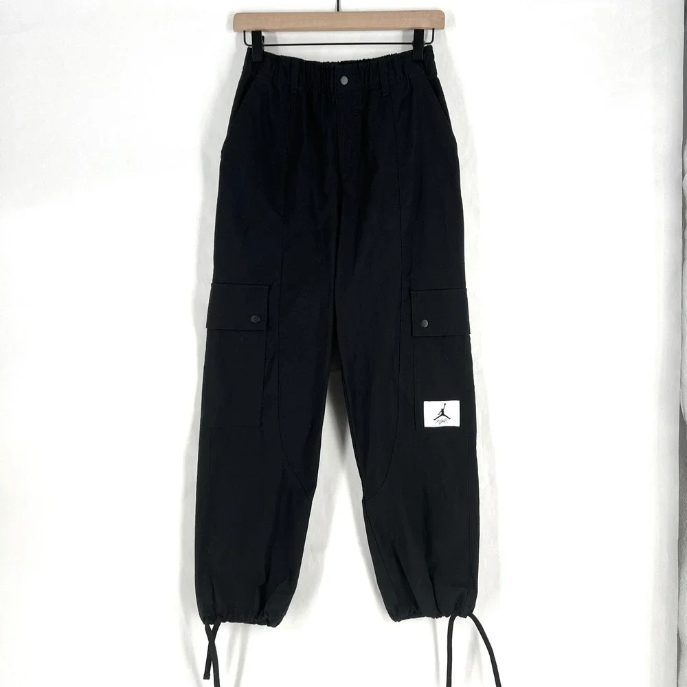 Nike Air Jordan Cargo Pants Womens XS Black Cotton Loose Fit High Rise Outdoor - Picture 1 of 16